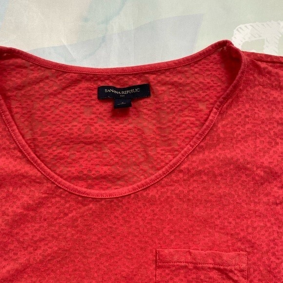 Banana Republic Top Womens Sz S Red Short Sleeve Casual Tee VTG - Picture 5 of 10